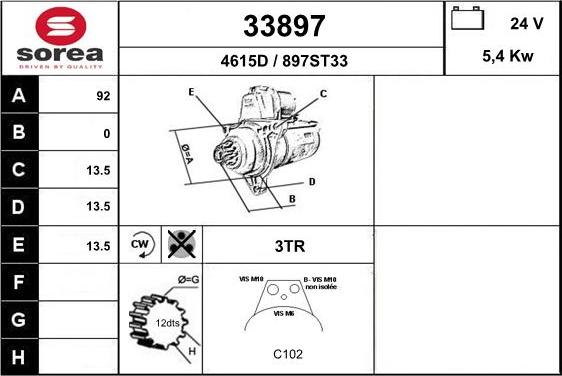 EAI 33897 - Стартер autosila-amz.com