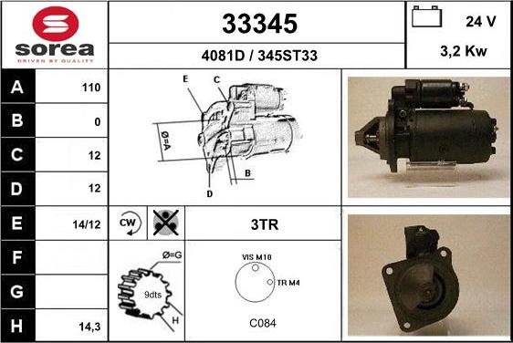 EAI 33345 - Стартер autosila-amz.com