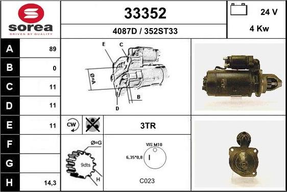 EAI 33352 - Стартер autosila-amz.com