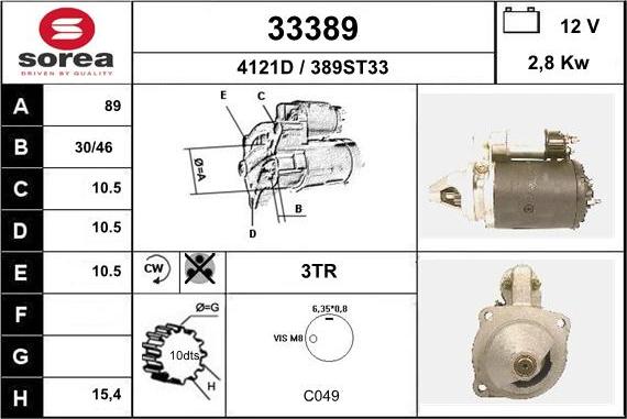 EAI 33389 - Стартер autosila-amz.com