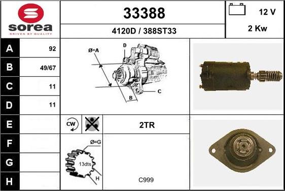 EAI 33388 - Стартер autosila-amz.com