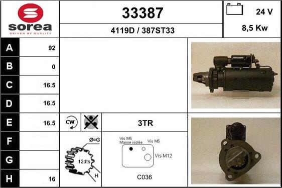 EAI 33387 - Стартер autosila-amz.com