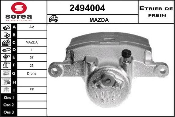 EAI 2494004 - Тормозной суппорт autosila-amz.com