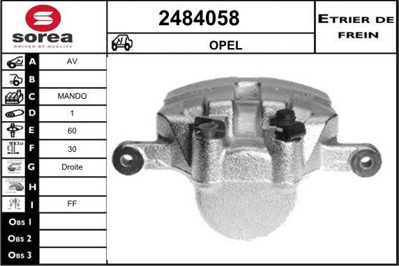 EAI 2484058 - Тормозной суппорт autosila-amz.com