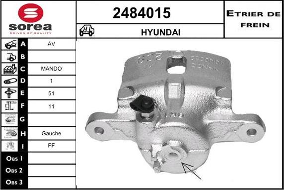 EAI 2484015 - Тормозной суппорт autosila-amz.com