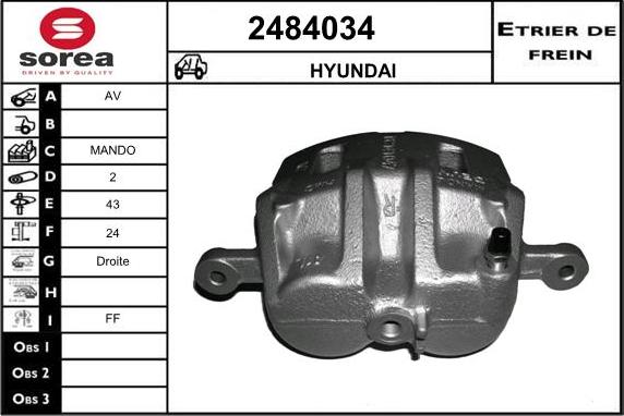 EAI 2484034 - Тормозной суппорт autosila-amz.com