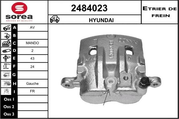 EAI 2484023 - Тормозной суппорт autosila-amz.com