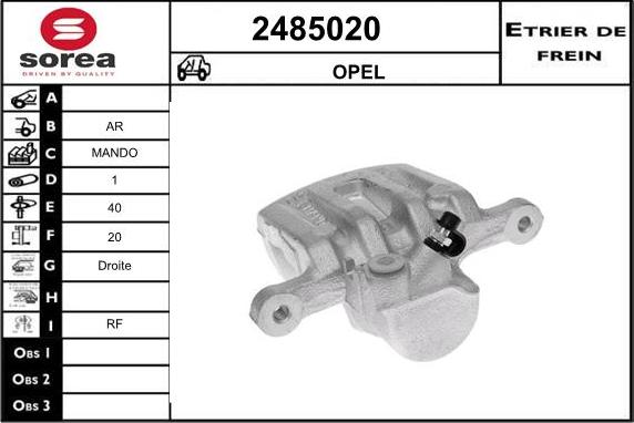 EAI 2485020 - Тормозной суппорт autosila-amz.com