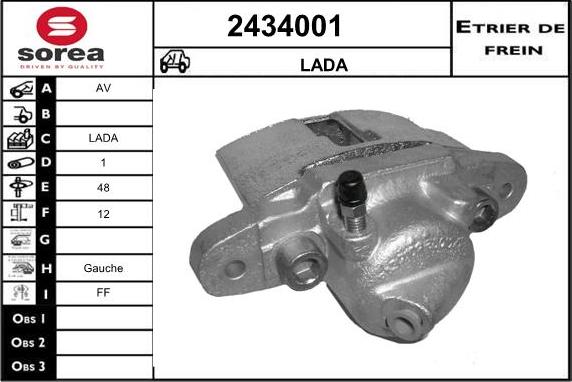 EAI 2434001 - Тормозной суппорт autosila-amz.com