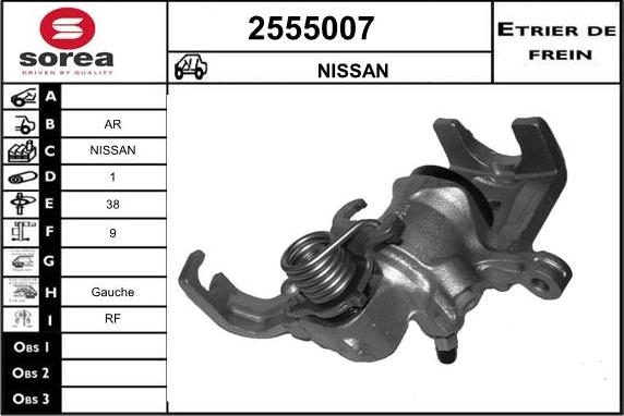 EAI 2555007 - Тормозной суппорт autosila-amz.com