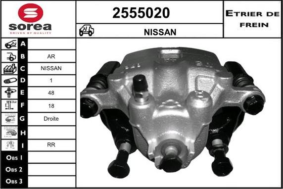 EAI 2555020 - Тормозной суппорт autosila-amz.com