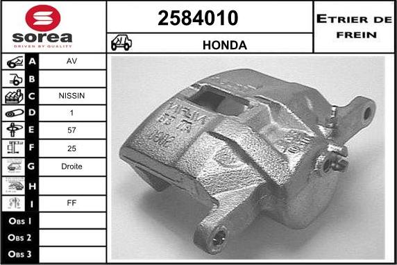 EAI 2584010 - Тормозной суппорт autosila-amz.com