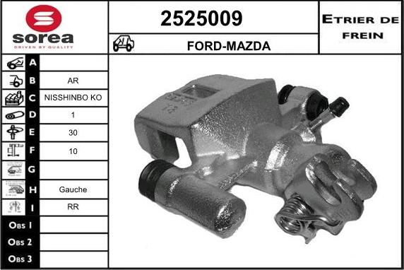 EAI 2525009 - Тормозной суппорт autosila-amz.com