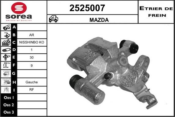 EAI 2525007 - Тормозной суппорт autosila-amz.com