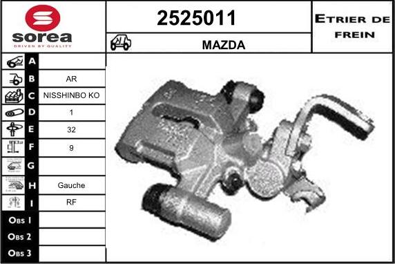 EAI 2525011 - Тормозной суппорт autosila-amz.com