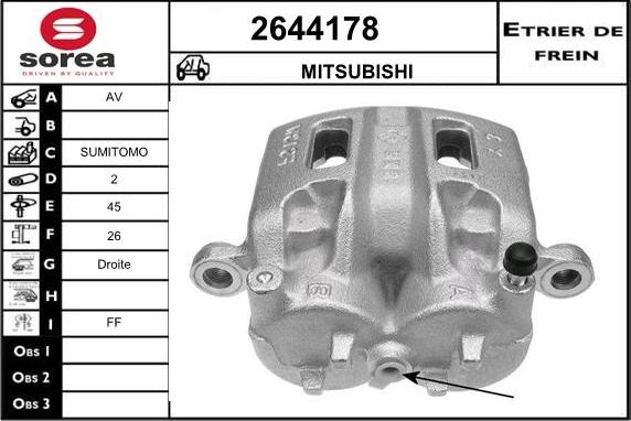 EAI 2644178 - Тормозной суппорт autosila-amz.com