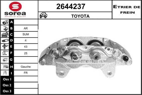 EAI 2644237 - Тормозной суппорт autosila-amz.com