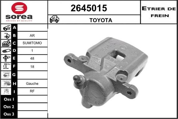 EAI 2645015 - Тормозной суппорт autosila-amz.com