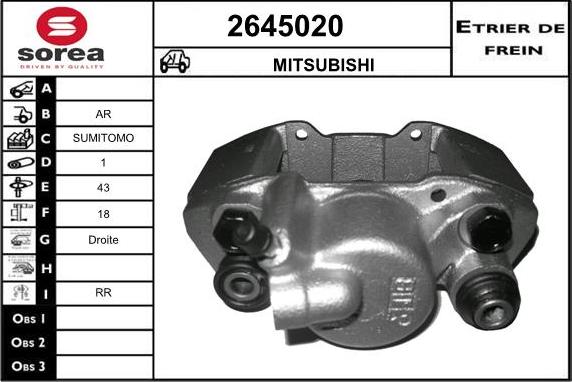 EAI 2645020 - Тормозной суппорт autosila-amz.com