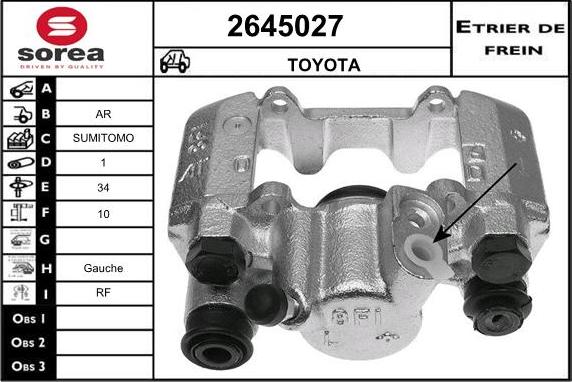 EAI 2645027 - Тормозной суппорт autosila-amz.com