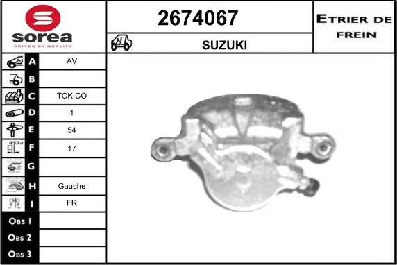 EAI 2674067 - Тормозной суппорт autosila-amz.com