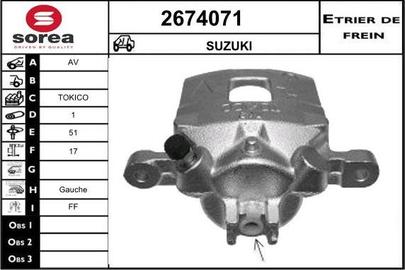 EAI 2674071 - Тормозной суппорт autosila-amz.com