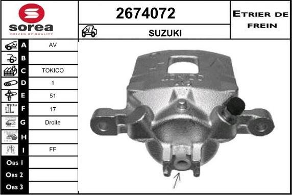 EAI 2674072 - Тормозной суппорт autosila-amz.com