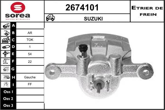 EAI 2674101 - Тормозной суппорт autosila-amz.com