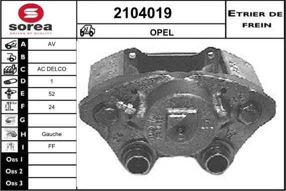 EAI 2104019 - Тормозной суппорт autosila-amz.com