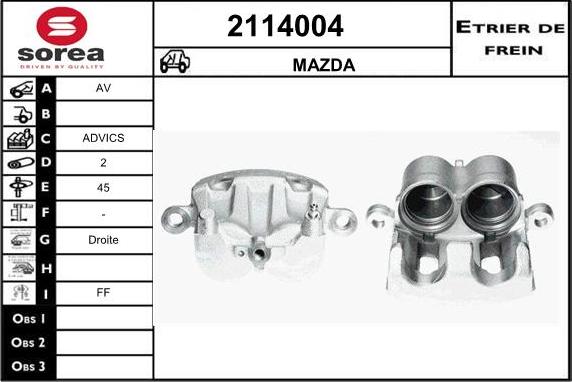 EAI 2114004 - Тормозной суппорт autosila-amz.com