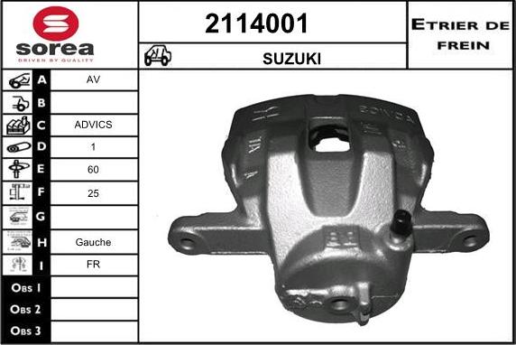 EAI 2114001 - Тормозной суппорт autosila-amz.com