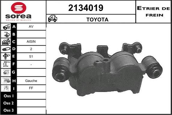 EAI 2134019 - Тормозной суппорт autosila-amz.com