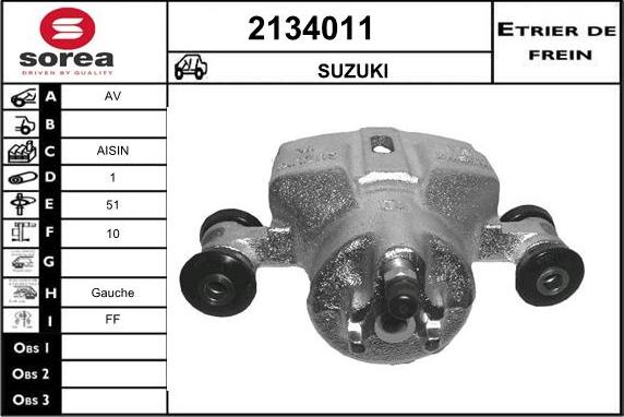 EAI 2134011 - Тормозной суппорт autosila-amz.com