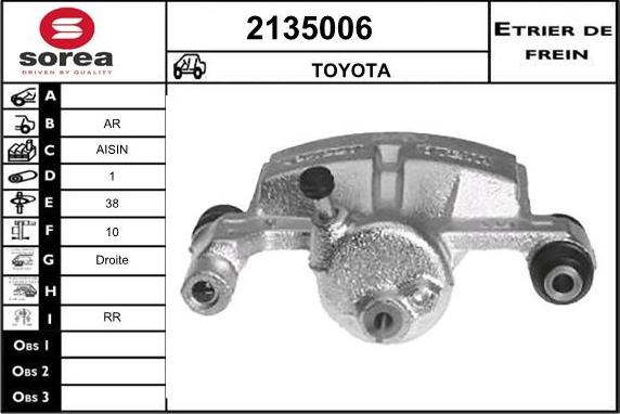 EAI 2135006 - Тормозной суппорт autosila-amz.com