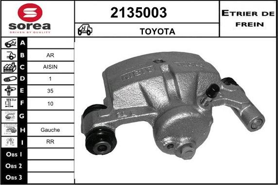 EAI 2135003 - Тормозной суппорт autosila-amz.com