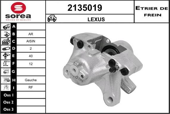 EAI 2135019 - Тормозной суппорт autosila-amz.com