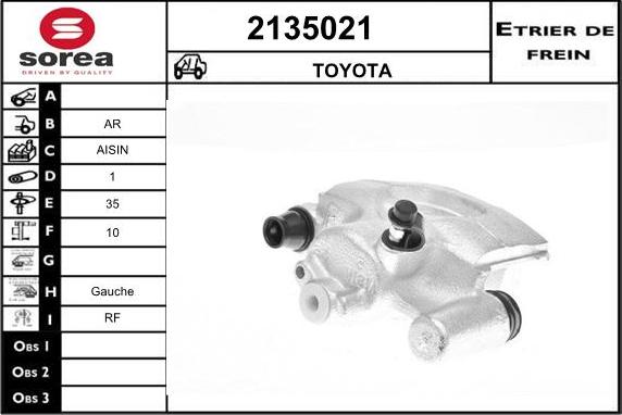 EAI 2135021 - Тормозной суппорт autosila-amz.com