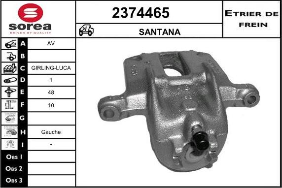 EAI 2374465 - Тормозной суппорт autosila-amz.com