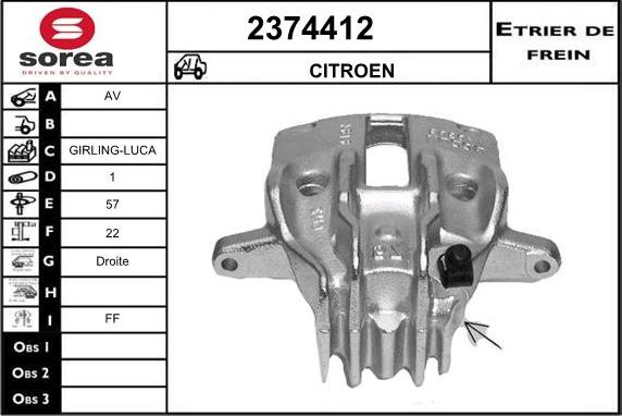 EAI 2374412 - Тормозной суппорт autosila-amz.com