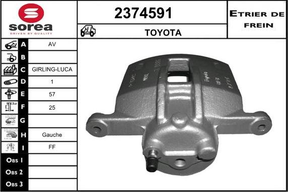 EAI 2374591 - Тормозной суппорт autosila-amz.com