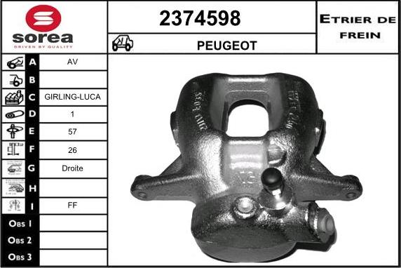 EAI 2374598 - Тормозной суппорт autosila-amz.com