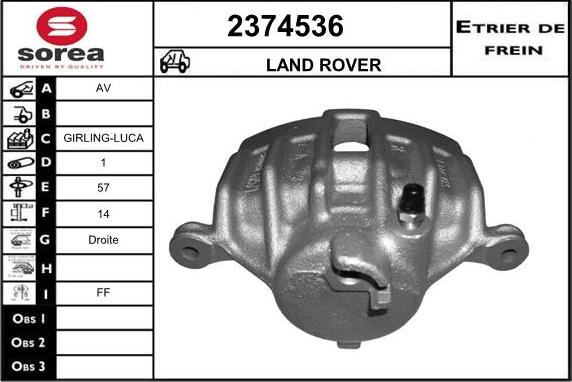 EAI 2374536 - Тормозной суппорт autosila-amz.com