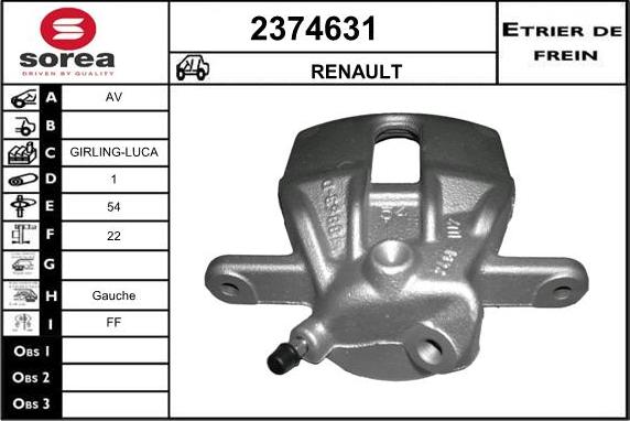 EAI 2374631 - Тормозной суппорт autosila-amz.com