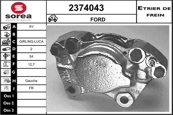 EAI 2374043 - Тормозной суппорт autosila-amz.com
