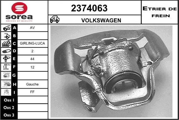 EAI 2374063 - Тормозной суппорт autosila-amz.com