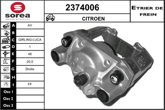 EAI 2374006 - Тормозной суппорт autosila-amz.com