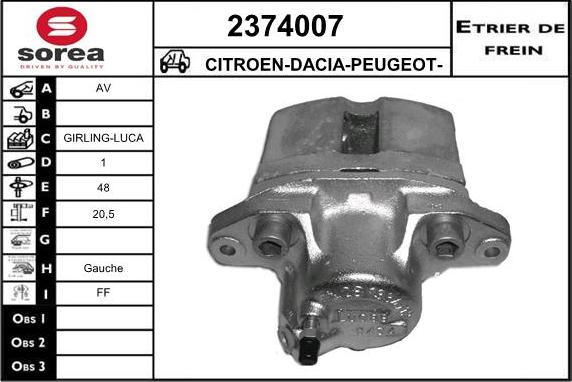 EAI 2374007 - Тормозной суппорт autosila-amz.com