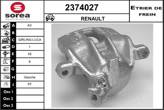 EAI 2374027 - Тормозной суппорт autosila-amz.com