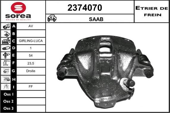 EAI 2374070 - Тормозной суппорт autosila-amz.com