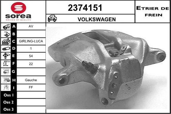 EAI 2374151 - Тормозной суппорт autosila-amz.com